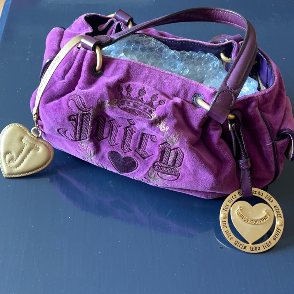 Vintage Juicy Couture purse, purple, velour